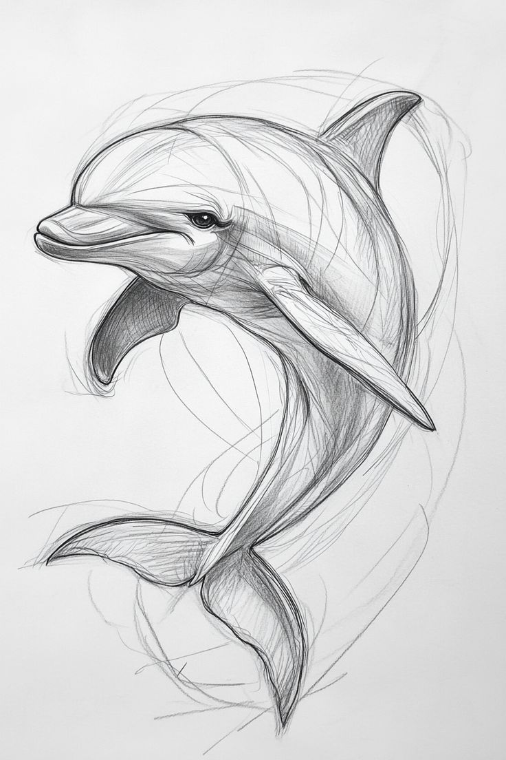Dive into Creativity_ 19 Inspiring Dolphin Drawing Sketch Ideas - Craft Frontier